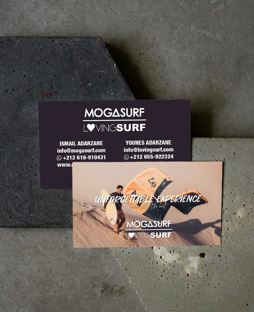 Photo of business card mockup for re-branding by marketing SSG agency in Essaouira Morocco