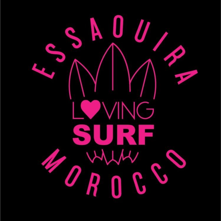 Apparel Merch design for surf school and surf shop in Essaouira, Morocco.
