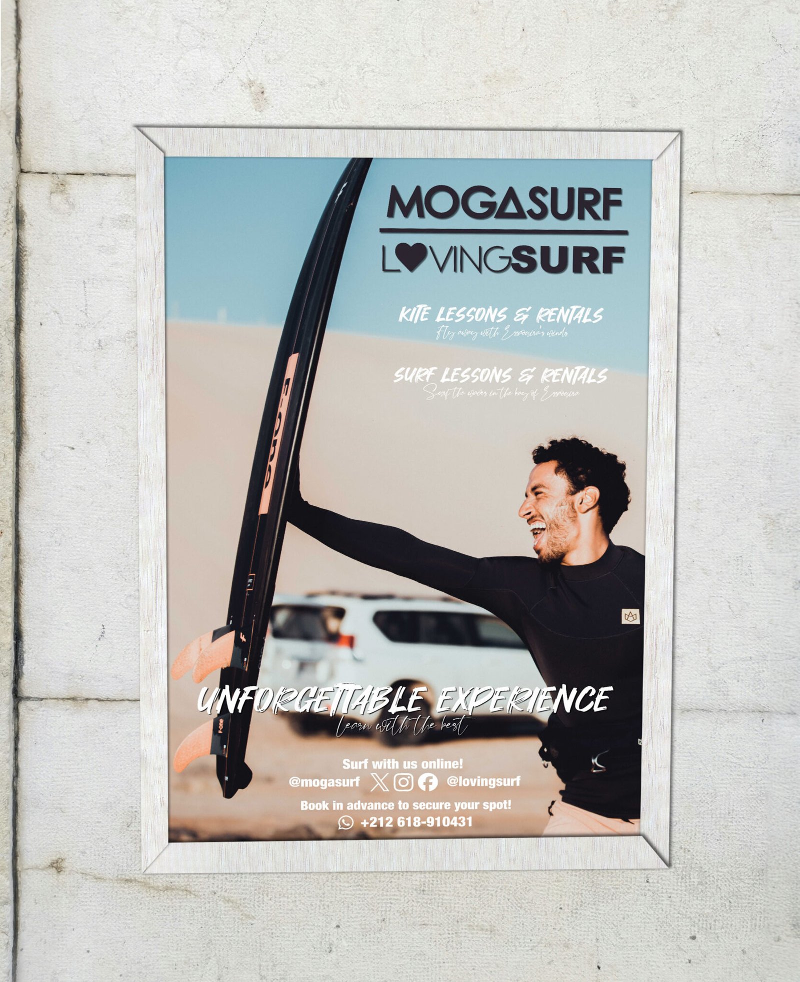 Photo of poster mockup for re-branding by marketing SSG agency in Essaouira Morocco