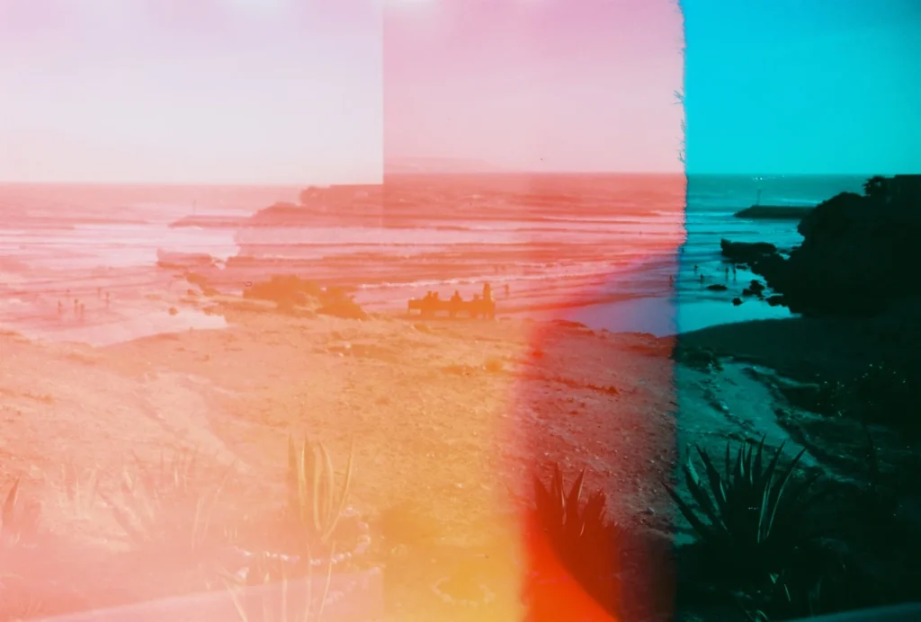 double exposed film photo of Imsouane Morocco